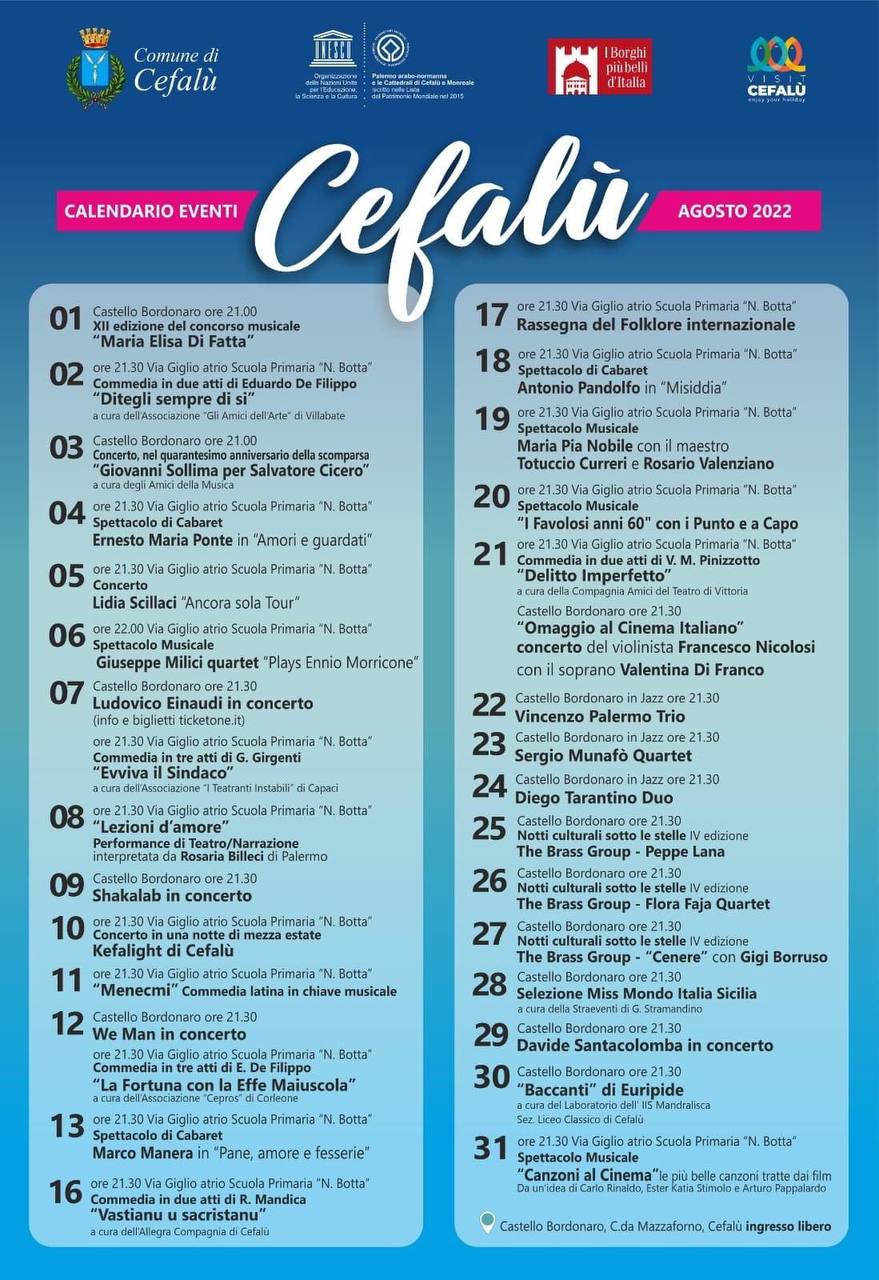 calendario eventi cefalù 2022