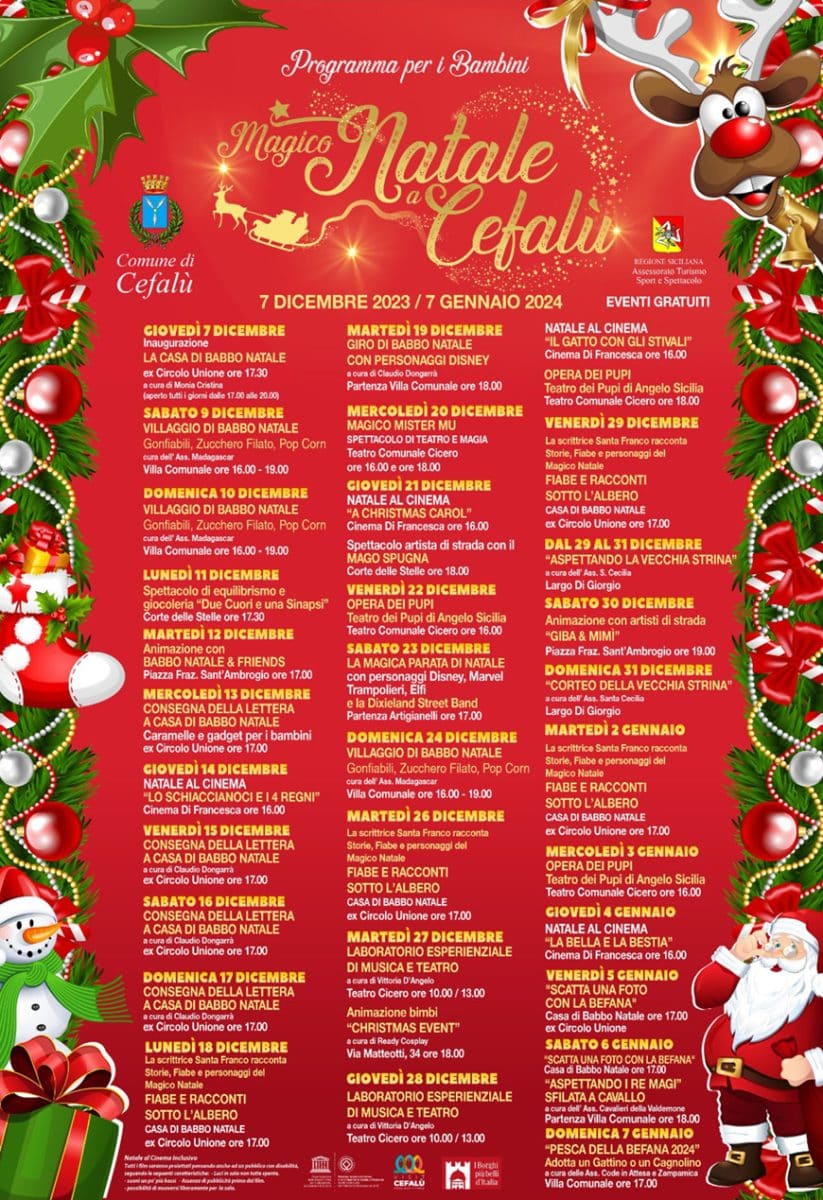 Programma eventi bambini Natale 2023