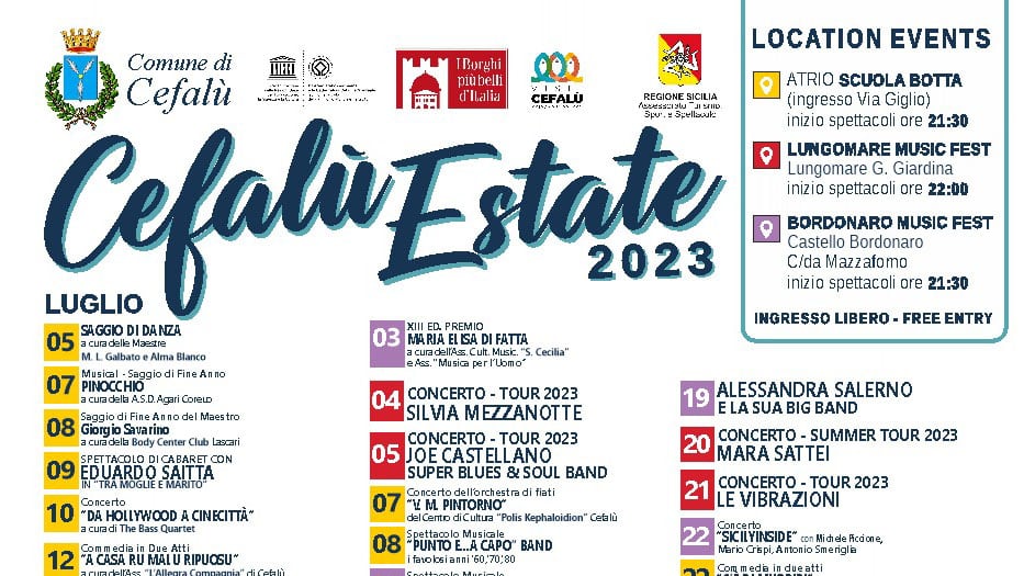 Programma Estate Cefalù 2023