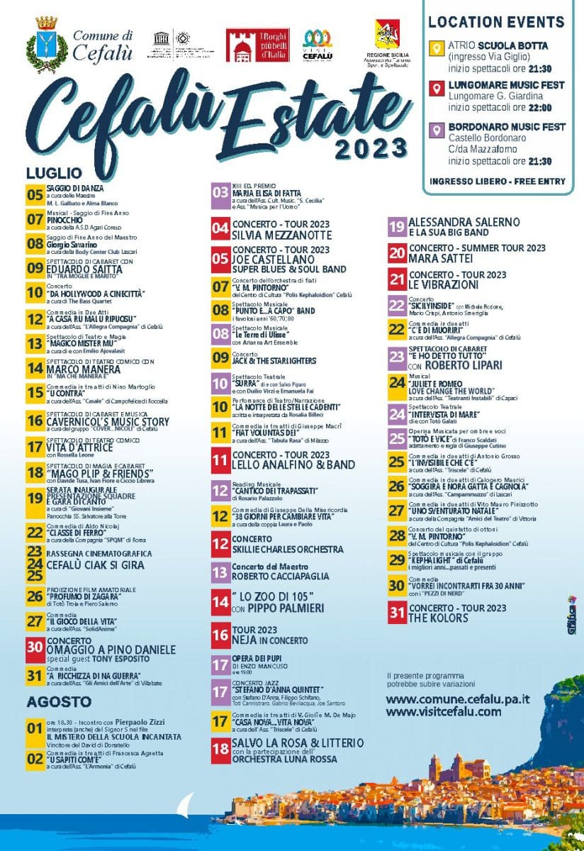 Programma Estate Cefalù 2023