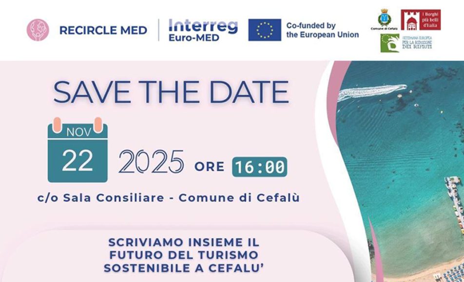 Il 22 novembre, alle ore 16:00 nella Sala Consiliare, si terrà il workshop "Scriviamo insieme il futuro del turismo sostenibile a Cefalù".